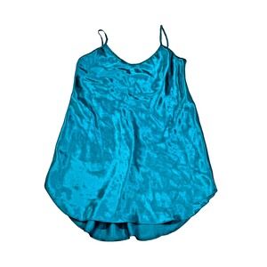 Honors Intimates Vintage Spaghetti Strap Nightgown Short; Turquoise - Size Small